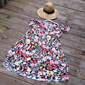 Torrid Black Floral Challis Dress 2x GUC
